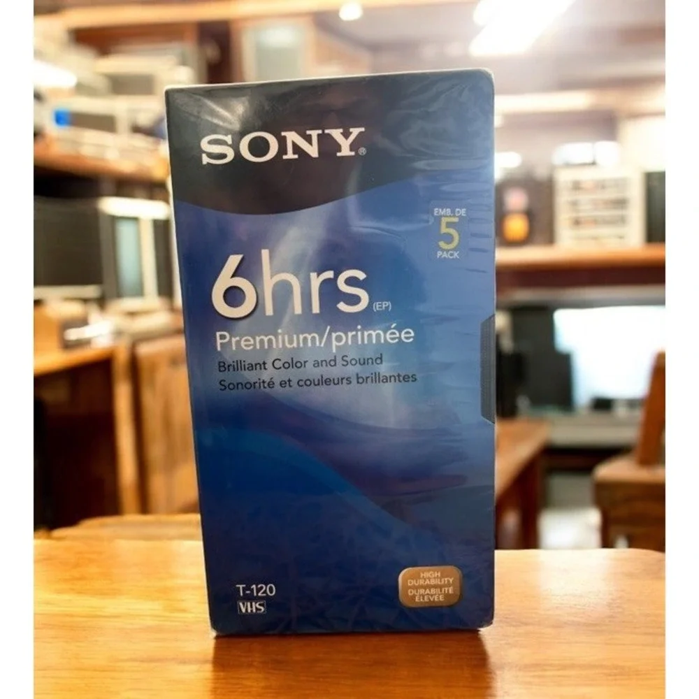 Sony 6 Hrs Premium T-120 VHS Blank Tapes 5-Pack Sealed EP Mode‎ 6HR High Quality